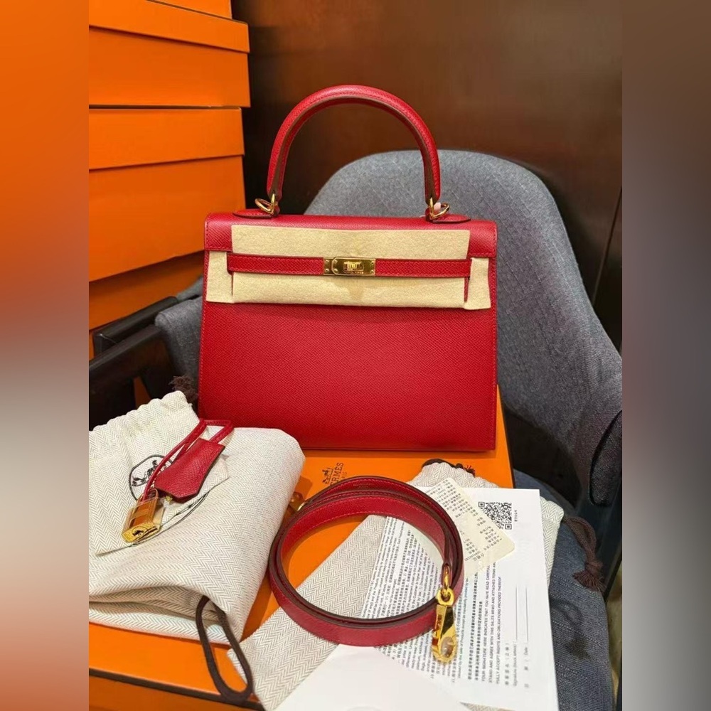 Elegant Red Leather Handbag